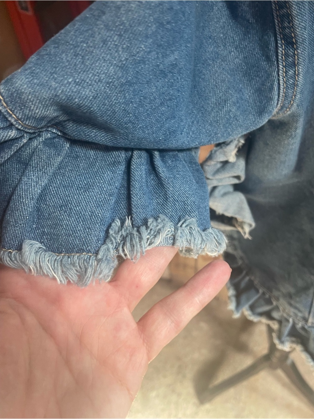 Hayden Blue Ruffle-Hem Denim Jacket - Picture 6 of 10